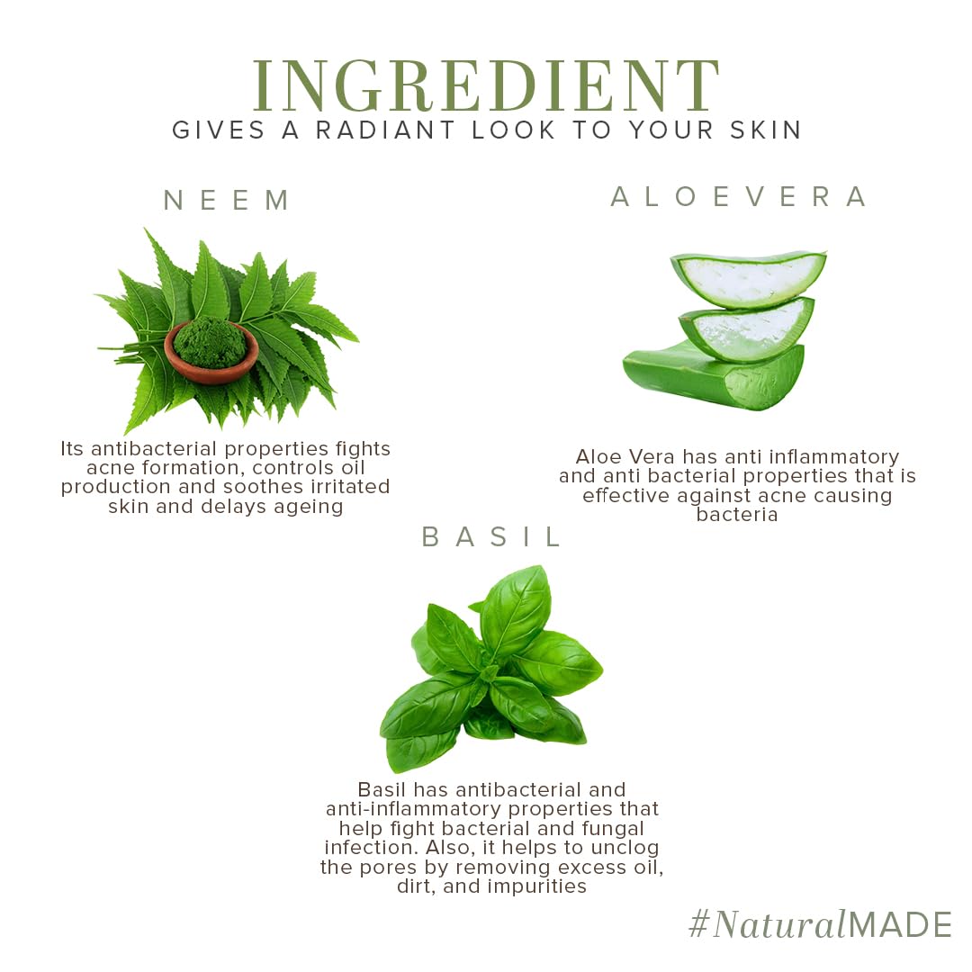 Khadi Herbal Ayurvedic Aloevera Neem and Basil F.Mass.Gel, 100g