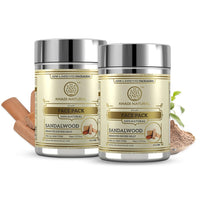 Khadi Natural Sandalwood Herbal Face Pack | Face Pack for Controlling Oil | Natural Face Pack for Acne | Herbal Face Pack for Glowing Skin | Suitable for All Skin Types | |Pack of 2 | (50*2) (100 gm)