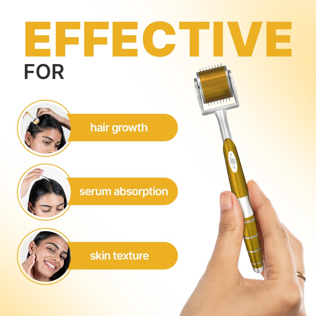 Sotrue Professional Derma Roller For Hair Growth 1 mm with 192 Stainless Steel Needles | Repairs Damaged Hair, Activates Hair Follicles | For Hair Fall & Hair Thickening | Reduces Acne Scars | Safe & Effective To Use
