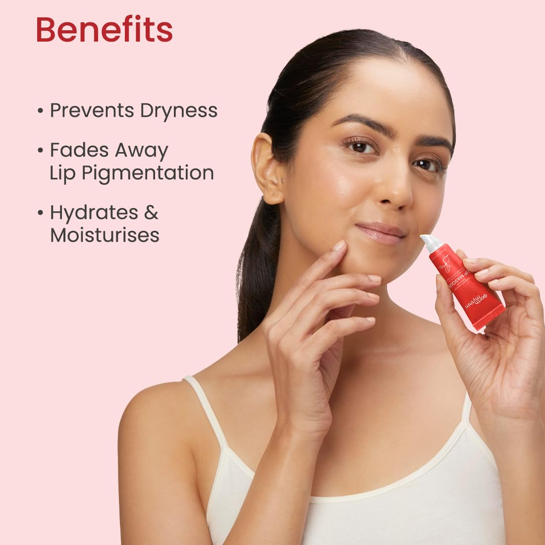 Earth Rhythm Lip Mask with Goodness of Pomegranate & Jojoba Oil, Nourishes, Smoothens, Plumps & Hydrates Dry Chapped Lips, Women & Girls, Paraben & Chemical Free, 10ml