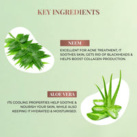 Just Herbs Neem and Aloe Vera Plant Salicylic Acid Foaming Face Wash for Men & Women 100 ml