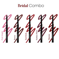Coloressence Long Stay Waterproof Creamy Lip Liner Pencil with In-built Sharpener | Bridal Combo
