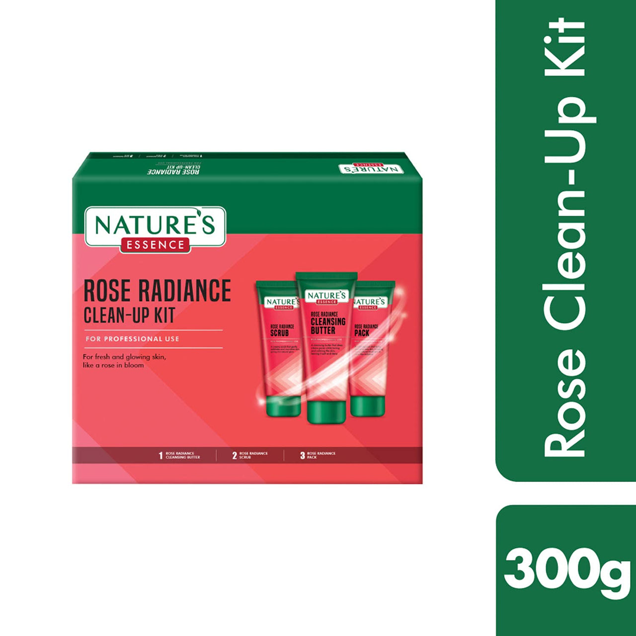 NATURES ESSENCE Rose Radiance Clean-Up Kit, 300Gm, White