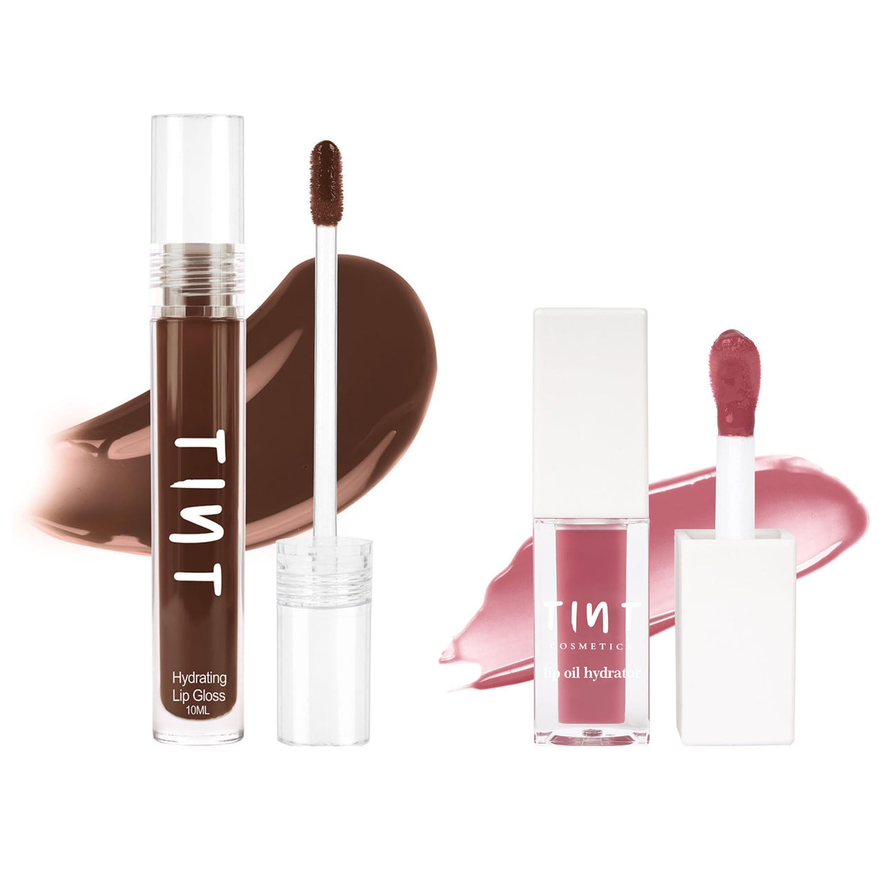 Tint Cosmetics Mocha Hydrating Lipgloss (10ml) & Muse Natural Lip Oil (6ml), Light Weight, Long Lasting, Moisturization & Nourishment for Girls & Women, (Pack of 2)