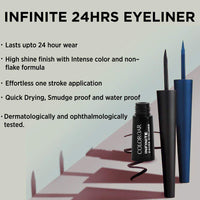 Colorbar Infinite 24 Hours Eyeliner, Black 001, 2.5ml | non-transfer, sweat proof formula | Lasts upto 24 hours