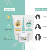 True Frog Shampoo For Curls (150 ml), Everyday Hair Conditioner (150 ml) & Deep Conditioning Mask (200 g) For Curly and Wavy hair to Repair and Rejuviante Curls - Combo Pack of 3