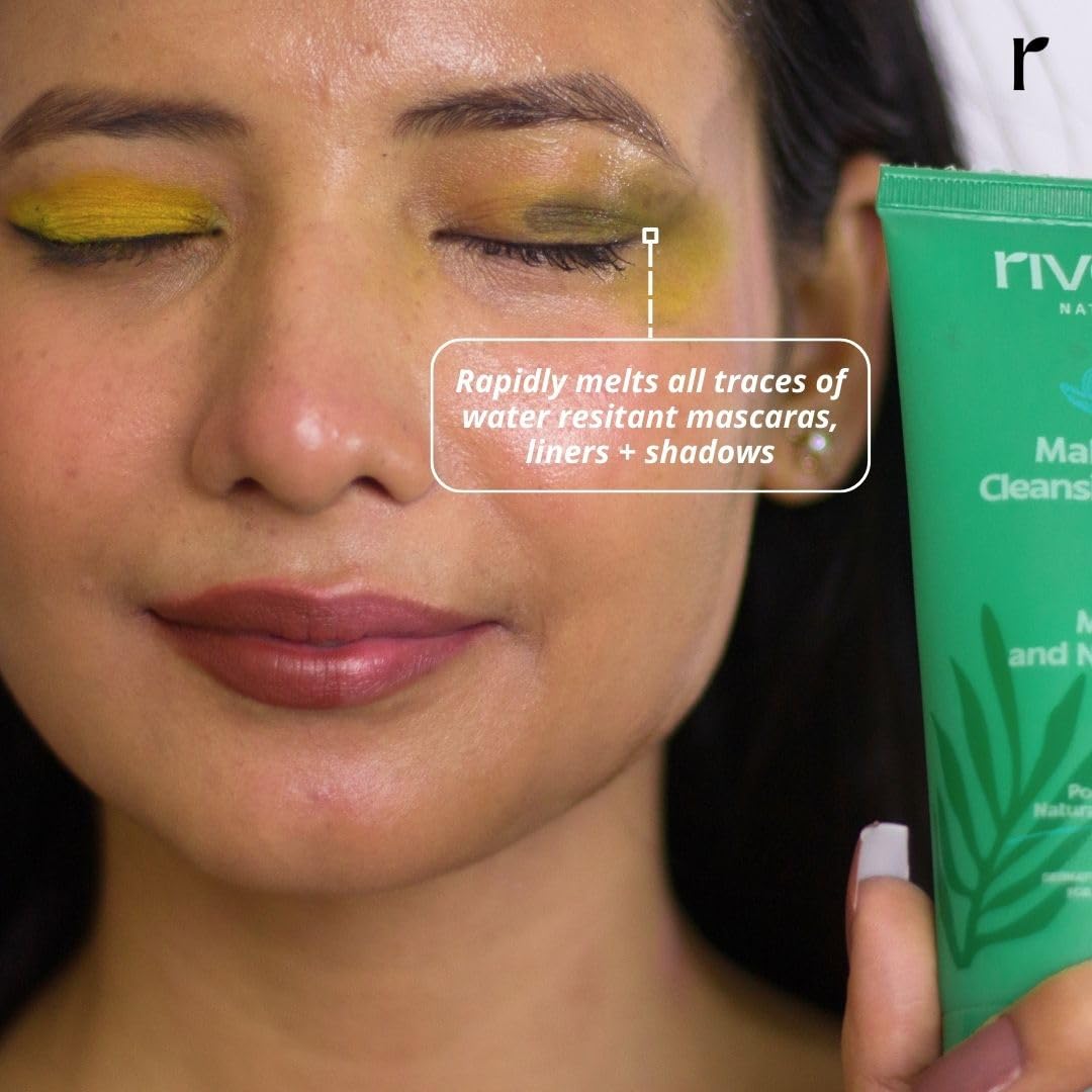 Rivona Naturals Makeup Cleansing Balm | Gently Removes Make-Up & Hydrates | Removes Excess Oil & Dirt enriched with 12 Active herbs |All Skin types |100G