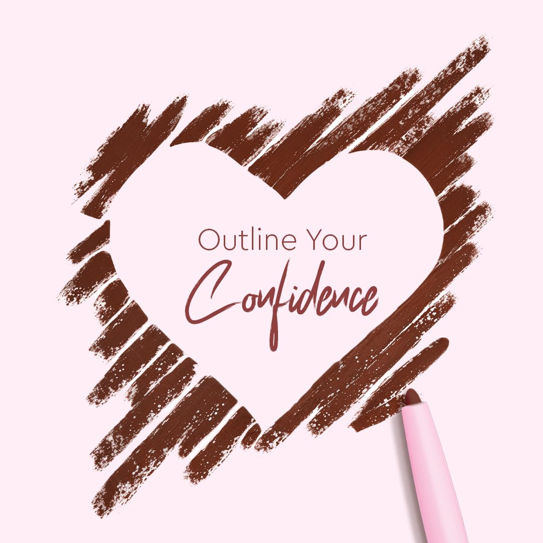 C2P Pro Ultra Define Lip Liner, One Swipe Smooth Application, Matte Finish, Long Lasting, Waterproof & Smudge Proof, Enriched with Jojoba Oil & Shea Butter, 0.27g (Fudge 02-Brown)