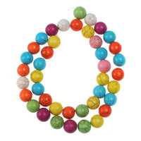 Stone Beads 6mm Colorful Turquoise Gemstone Round Loose Beads Crystal Energy Stone Healing Power for Jewelry Making DIY,1 Strand 15