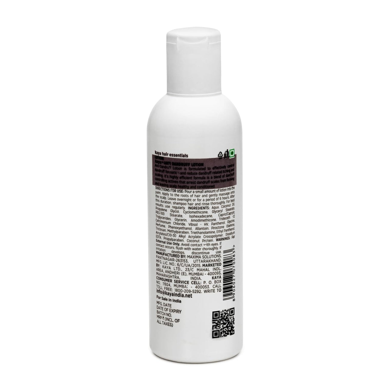 Kaya Clinic Anti Dandruff Lotion 200Ml | Overnight Lotion To Soothe Itchy & Irritated Scalp | Reduces Dandruff | Makes Scalp Healthy | Hair Lotion
