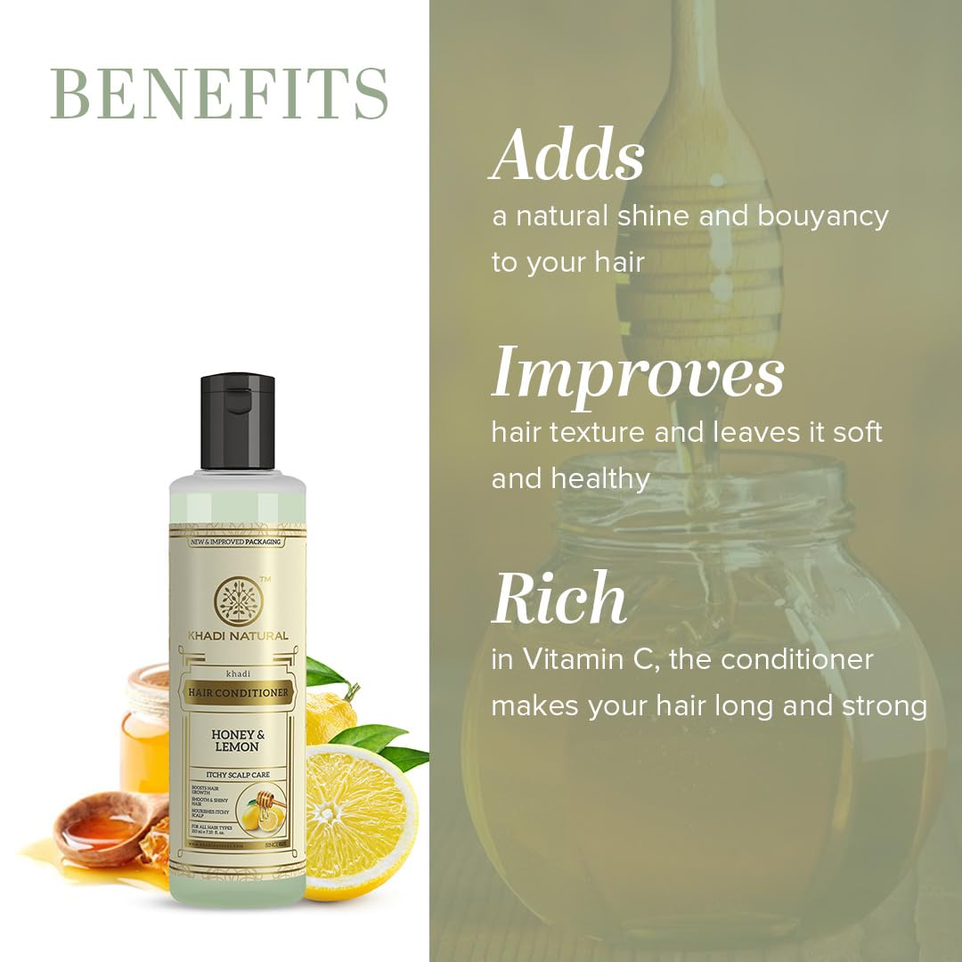 Khadi Natural Honey & Lemon Hair Conditioner 210ml|For Smooth & Shiny Hair