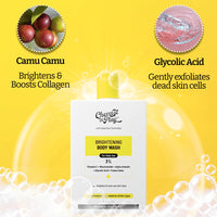 Chemist at Play Brightening Body Wash | Glowing Skin Vitamin C Bodywash | Helps to Reduce Fades Dark Spots, Tan & Evens out Skin Tone | Alpha Arbutin | 30X Vitamin C with Camu Camu | For Women & Men | 236ml
