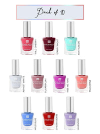 STARSTRUCK BY SUNNY LEONE Glossy Nails Polish Combo Pack of 10 (10 ML) | Smooth Texture, High Gloss 18.1 x 13.8 x 11.8 cm