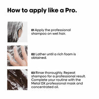 L’Oréal Professionnel Metal DX Anti-Metal Sulfate-Free Cleansing Cream Shampoo - 300ml | Professional Shampoo for Less Breakage, Get Strong & Shiny Hair | With Glicoamine | For Men & Women