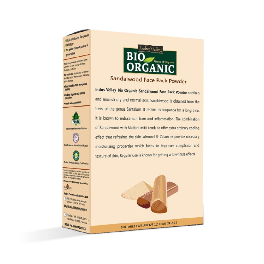 INDUS VALLEY Aloe vera Gel and Sandalwood Face Pack Powder (175ml +200g)