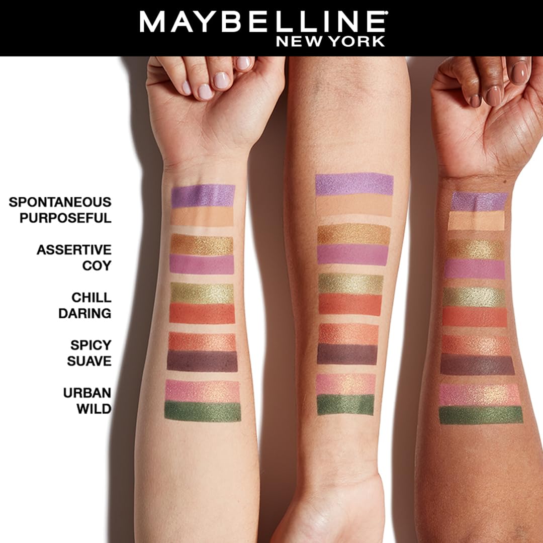 Maybelline New York Color Rivals Pigmented Eyeshadow Palette, Long lasting, Sweatproof, Waterproof, Matte, Shimmer : Chill x Daring, 3g