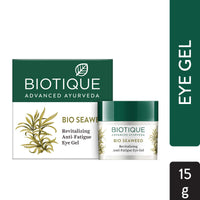 Biotique Bio Seaweed Revitalizing Anti Fatigue Eye Gel, 15G & Oily Bio Berry Plumping Lip Balm Smoothes & Swells Lips, 12G, Count 2