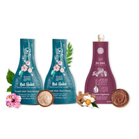 Nat Habit Hair Mask & Face Pack Combo 5 Oil Hibiscus Nutrimask & Chandan Nagakesar Lepa For Men & Women Hair Growth & Skin Glow, Suitable For All Skin & Hair Types (Combo Pack of 3)