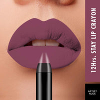 Swiss Beauty 12 Hrs. Stay Matte Lip Crayon, Artist Nude, 3g - Long Lasting, Waterproof, Super Stay, Matte Finish Lip Crayon, Long Wear, Crayon Lipstick