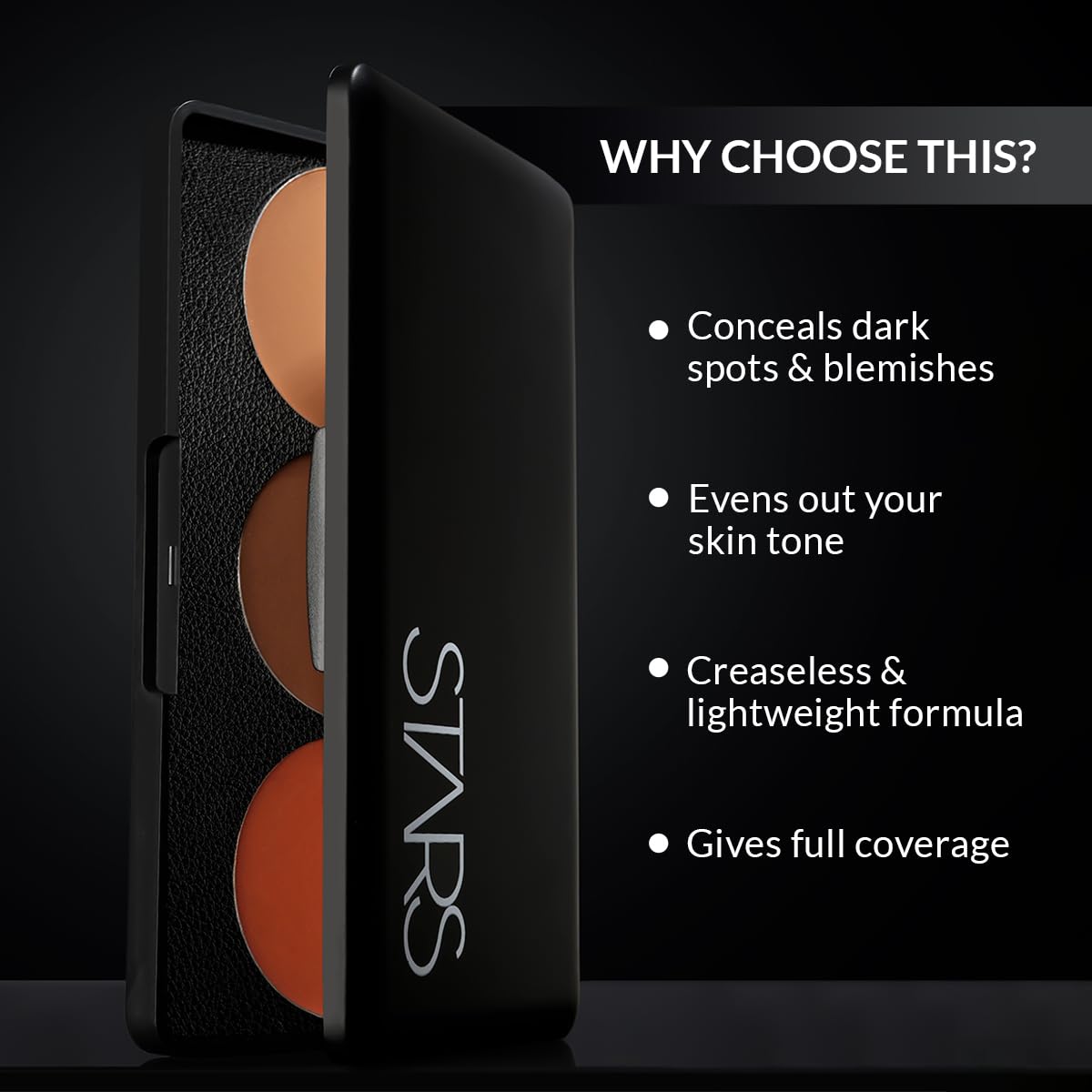 Stars Cosmetics Concealer Palette Waterproof Long Lasting Face Makeup Corrector For Under Eye Dark Circles Blends seamlessly (Pack of 2 No.01 Light Medium Yellow & No.02 Medium Dark Orange 15g each)