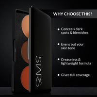 Stars Cosmetics Concealer Palette Waterproof Long Lasting Face Makeup Corrector For Under Eye Dark Circles Blends seamlessly (Pack of 2 No.01 Light Medium Yellow & No.02 Medium Dark Orange 15g each)