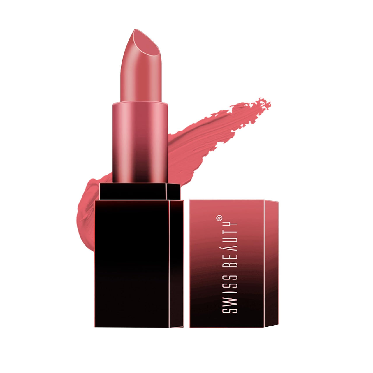 Swiss Beauty Hd Matte Pigmented Smudge Proof Lipstick | Creamy Matte Long Stay Lipstick | Feiry Peach, 3.4g