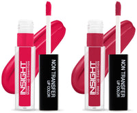 INSIGHT Non Transfer Matte Lip Color, 4Ml (10 Soft Rose) & Matte Lip Color, 4Ml (05 Cocoa Plum)