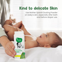Mother Sparsh Plant Powered Dusting Powder For Babies - 200g | Talc Free Baby Powder With Corn Starch & Oat Powder