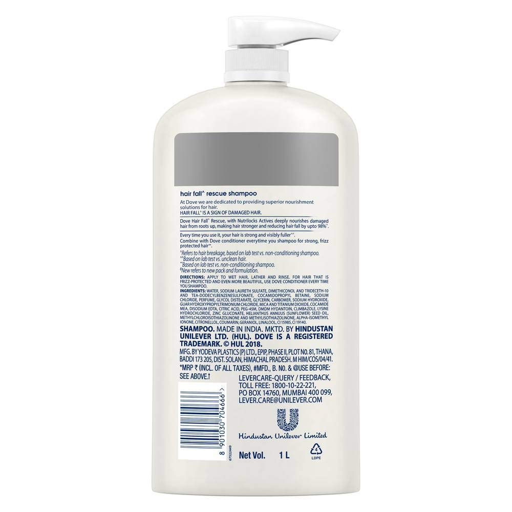 Pears Soft and Fresh Bathing Bar, 125g (Buy 3 Get 1 Free) & Dove Hair Fall Rescue Shampoo, 1L