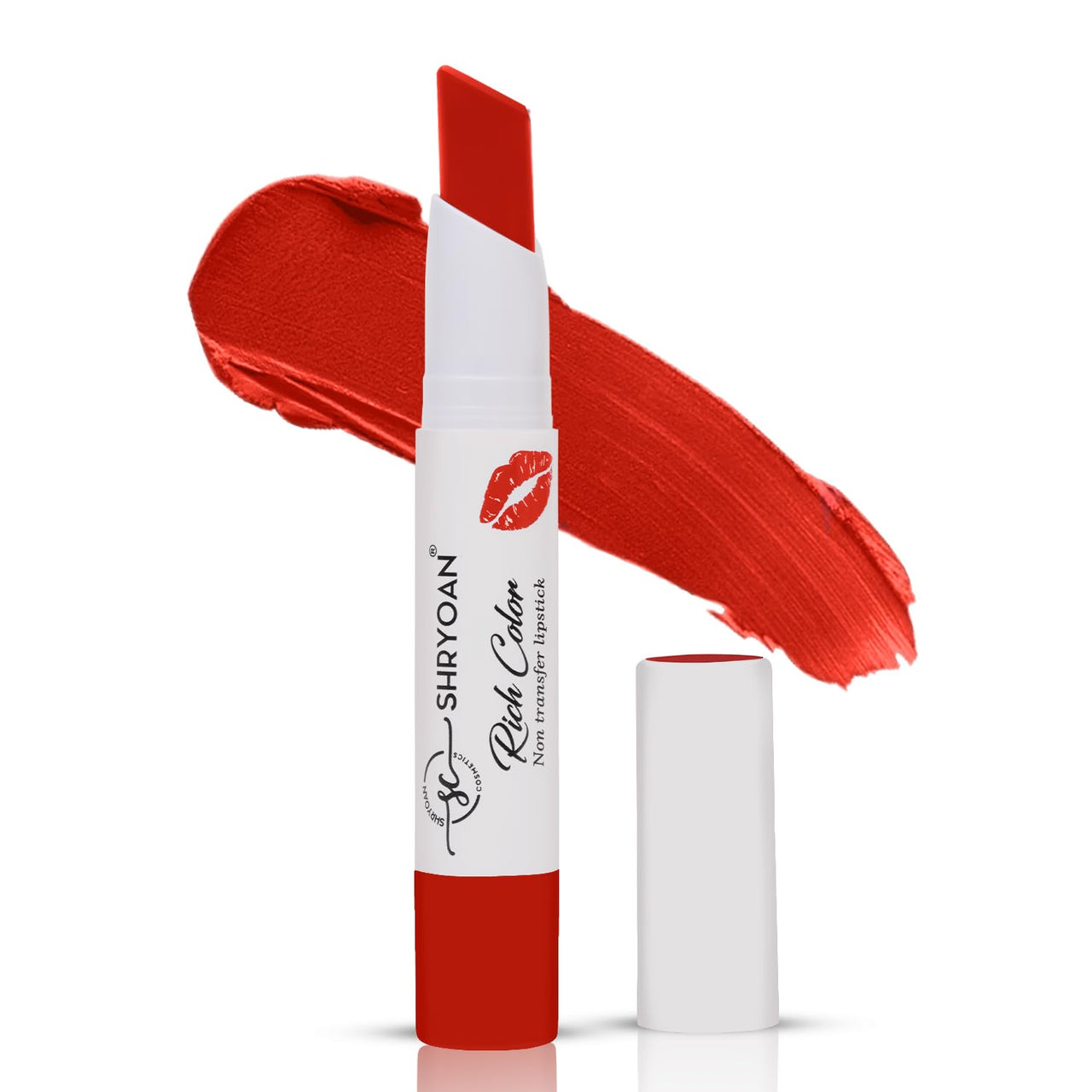 Shryoan Rich Color Non-Transfer Lipstick | Waterproof & Super Matte Finish | Long Stay Creamy Lipstick | Single Swipe Application (ORANGE BITE - 08)