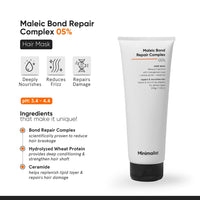 Minimalist Hair Mask For Frizzy Hair, Repairing Dry, Damaged & Dull Hair | Maleic Bond Repair Complex 05% with Transglutaminase, Amino Acids & Ceramides | For Damaged & Treated Hair | Controls Frizzy Hair | For Women & Men | 200 gm