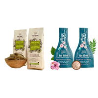 Nat Habit - Fresh Ready To Apply Henna Paste (Pack of 2 x 220g) and Nat Habit Five Oil Hibiscus NutriMask-Hair Mask For all Hair & Scalp Types (Pack of 2 x 40 gm)