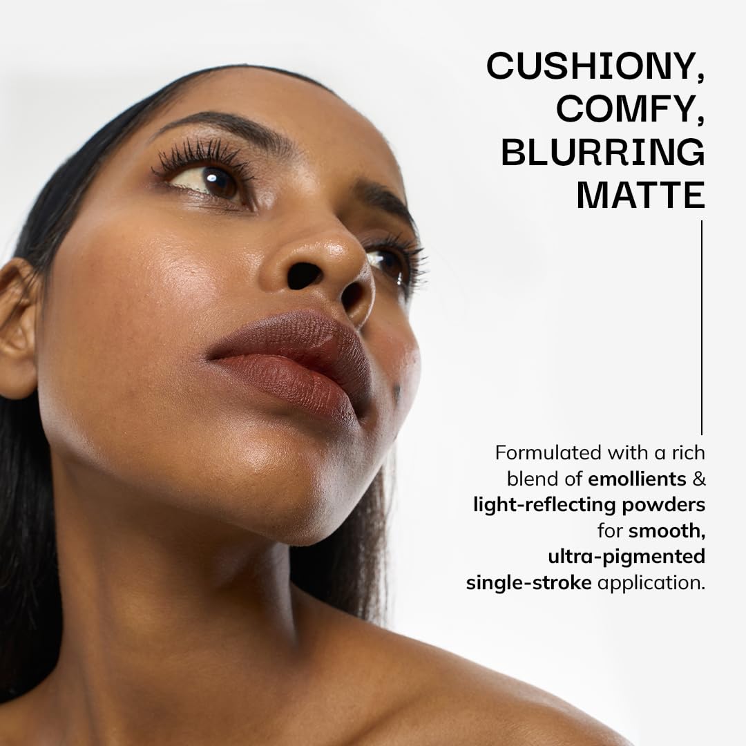 FAE Beauty Modern Matte Lipstick | Comfortable Cushion Matte Formula | One Stroke Application | Longwear | Richly Pigmented (Shade Buzz)