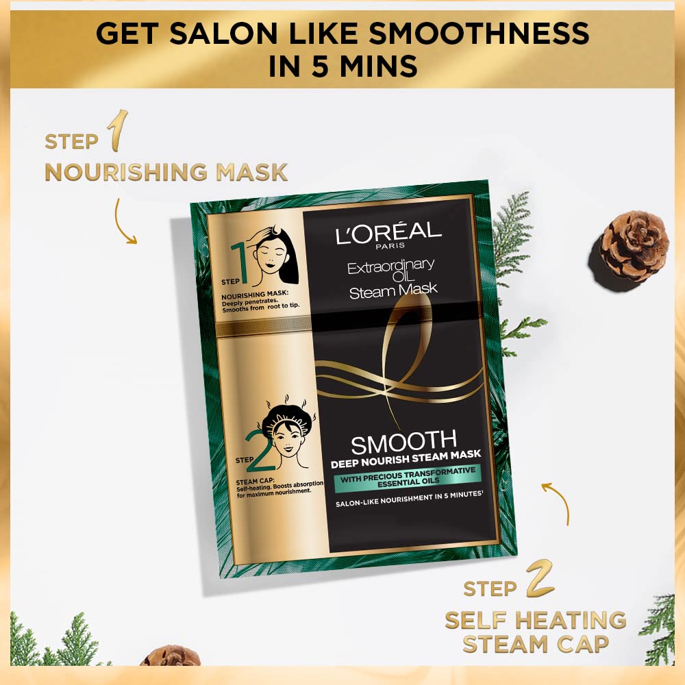 L'Oreal Paris Professional Nourishing Treatment, For Smooth & Straight Frizz-Free hair, Paraben Free, 20ml + 40g & L'Oreal Paris Moisture Filling Shampoo, 340ml