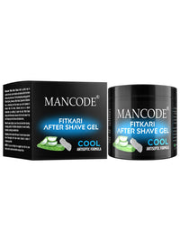 Mancode Fitkari After Shave Gel Cool for Men | Post Shave Gel | Treats Aftershave Cuts; Wounds; Razor Burn | Skin Irritation | Refreshing Aqua Fragrance | Alcohol Free After Shave 100gm (Pack of 1)