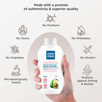 Mee Mee Infant Talcum Powder | Enriched with Avocado Oil | Dermatologist Approved | Rash-Resistant | Paraben-Free, 0m+ | (Fresh Sensation - 200g Single Pack