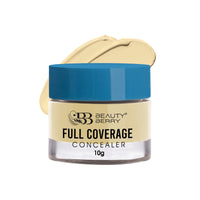 Beauty Berry Full Coverage Concealer - Yellow Corrector, 10g | Easy to Blend, Ultra Lightweight & Long Lasting Concealer | Creamy Texture, Highly Pigmented, Waterproof Concealer for Face Makeup