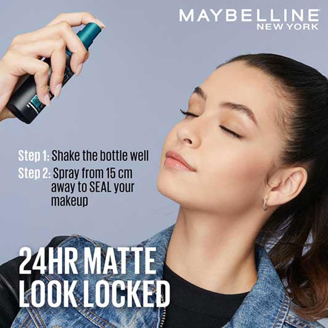 Maybelline New York Setting Spray, Transfer-proof, 24H Oil-Control Formula With Witch Hazel, Fit Me Matte + Poreless, 60 ml (Pack of 2)