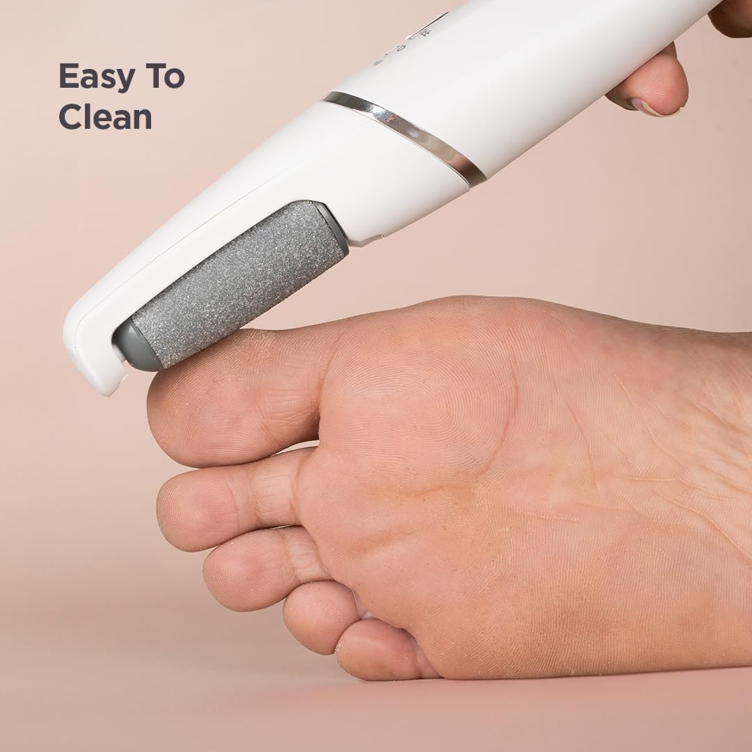 FURR Rechargeable Callus Remover for Feet | Foot Scrubber for Dead Skin | 2 Speed Modes | 2 Roller Heads for Scrubbing & Exfoliation | 1 Year Warranty | 1 Hour Batter Life | Water Resistant