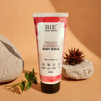 BiE Peach Sunrise Body Scrub | Gentle Exfoliator | Infused with Squalane | Glycerin | Peach Extracts | 200ml