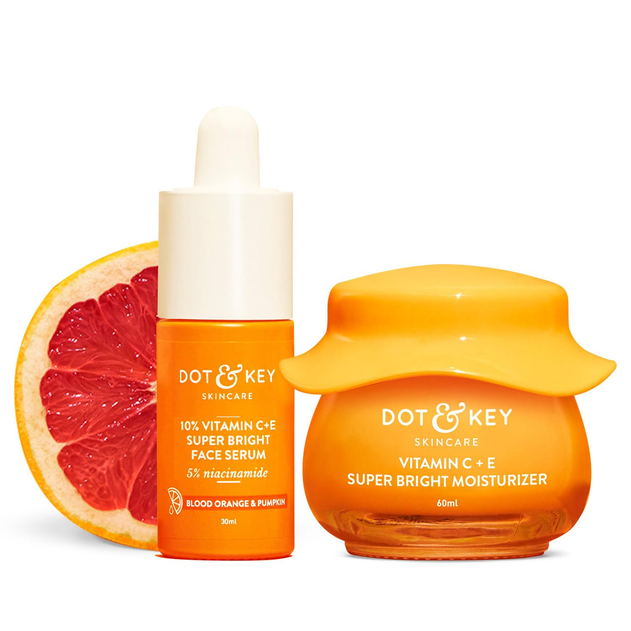 Dot & Key Vitamin C + E Superbright Skin Care Serum & Moisturizer Combo | Vitamin C Moisturizer 60ml & Vitamin C Face Serum 30ml | For Glowing Skin | For Women & Men