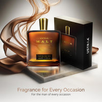Ustraa Gift for men - Malt - Premium Perfume - 100 ml | Strong & Smooth | Long-Lasting | Intense mix of masculine fragrances | Fragrant Musky Top Notes with Woody Trail