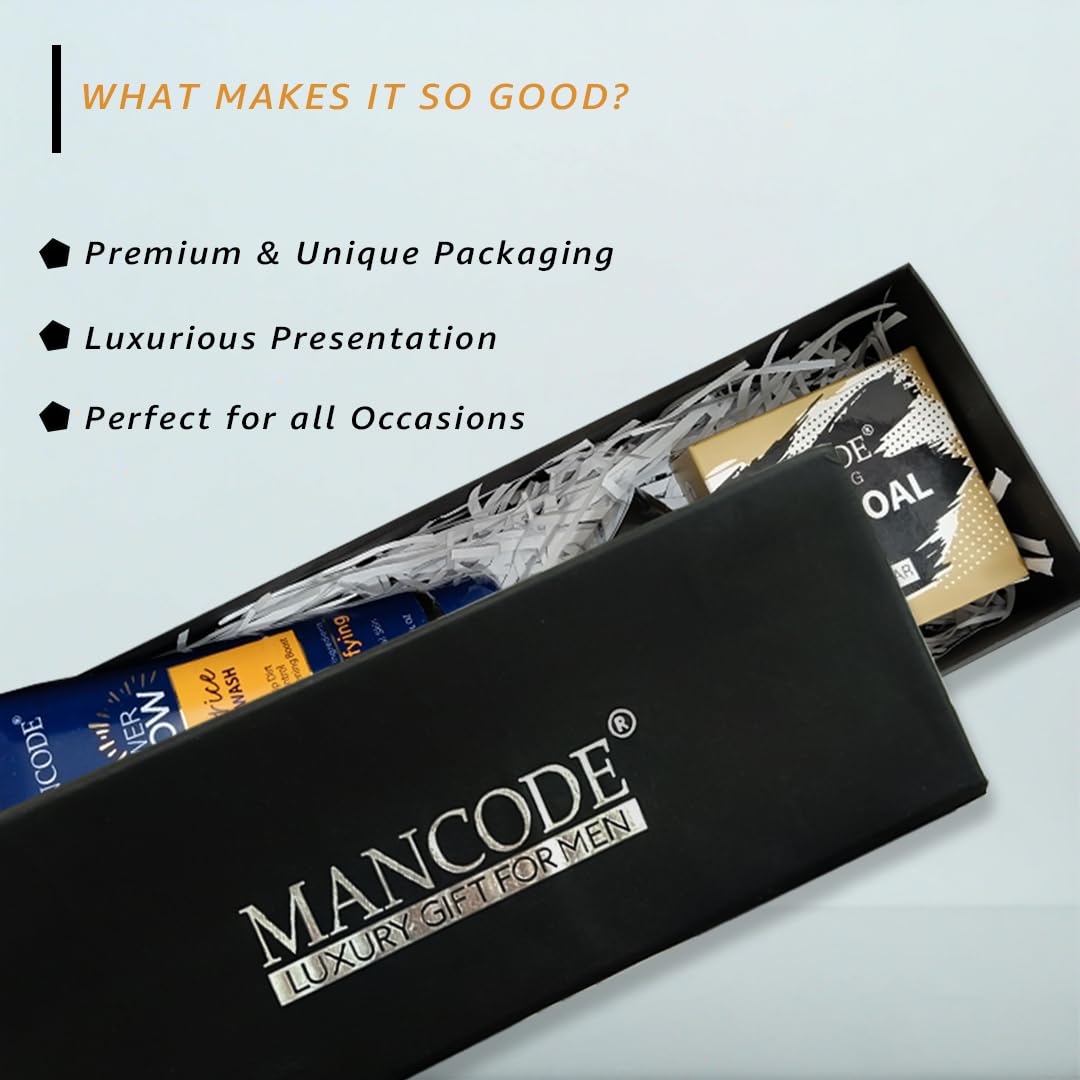 Mancode Skin Care Kit Gift Set- Brighten and Revitalize | Complete Skin Care Collection for Healthy, Radiant Skin | Perfect Gift for Men | Hydrates, Cleanses & Rejuvenates | Stylish Gift Box Pack of 4