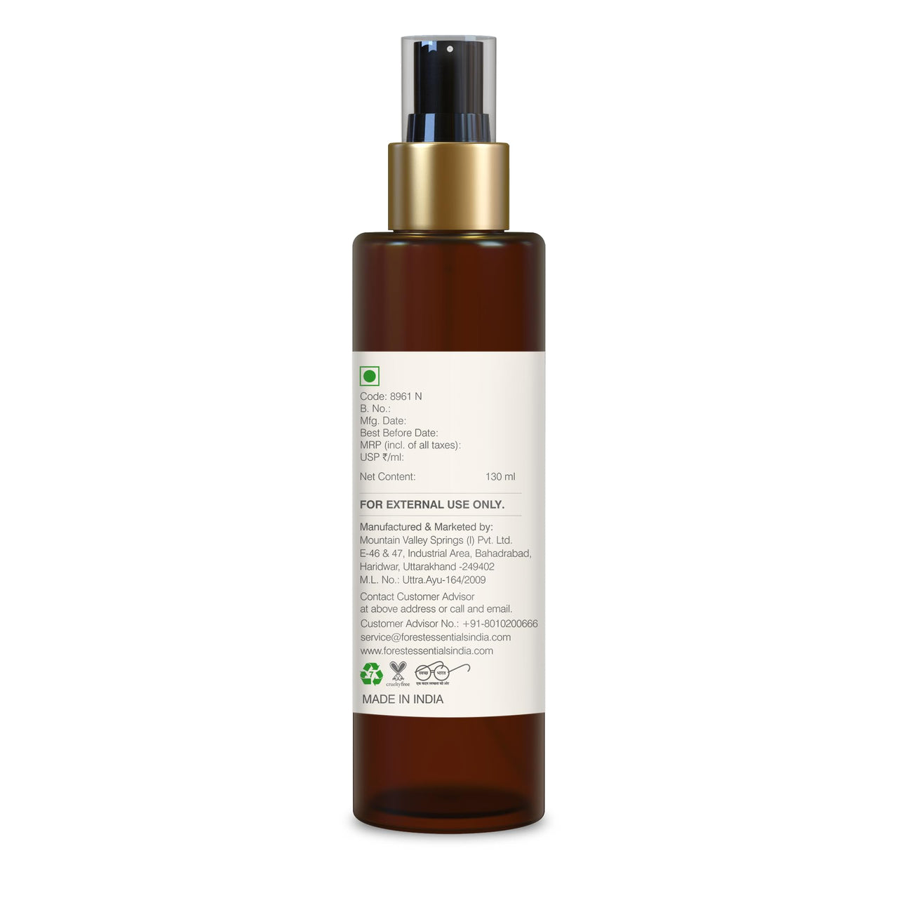 Forest Essentials Body Mist Honey & Vanilla | Natural & Hydrating Body Spray For Men & Women | Luxury Floral and Oriental Fragrance | 130 ml