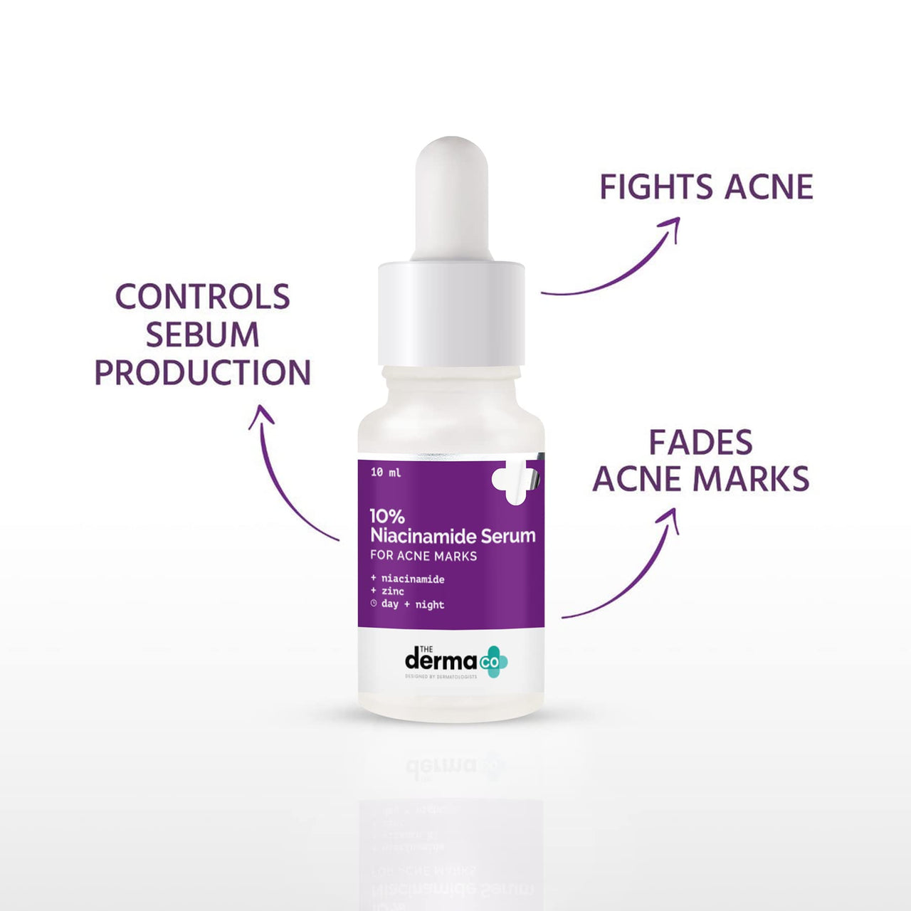 The Derma Co 1% Salicylic Acid Gel Face Wash With Salicylic Acid & Witch Hazel For Active Acne &The Derma Co 10% Niacinamide Face Serum For Acne Marks & Acne Prone Skin For Unisex, 10ml