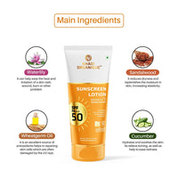 Khadi Organique Zinc Oxide Sunscreen Lotion SPF 50 PA+++ | Broad Spectrum, Non-Comodegenic, Ultra Light Sunscreen Gel | UVA, UVB Protection for Men & Women | Oily, Dry, & Combination Skin - 100ml