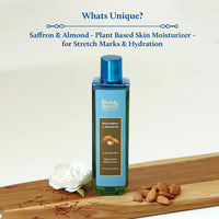 Blue Nectar Saffron & Almond Oil for Skin | Natural Stretch Mark Body Oil for Glowing Skin | Natural Skincare Oil for Pregnant Women & New Mothers (12 Herbs, 100ml)