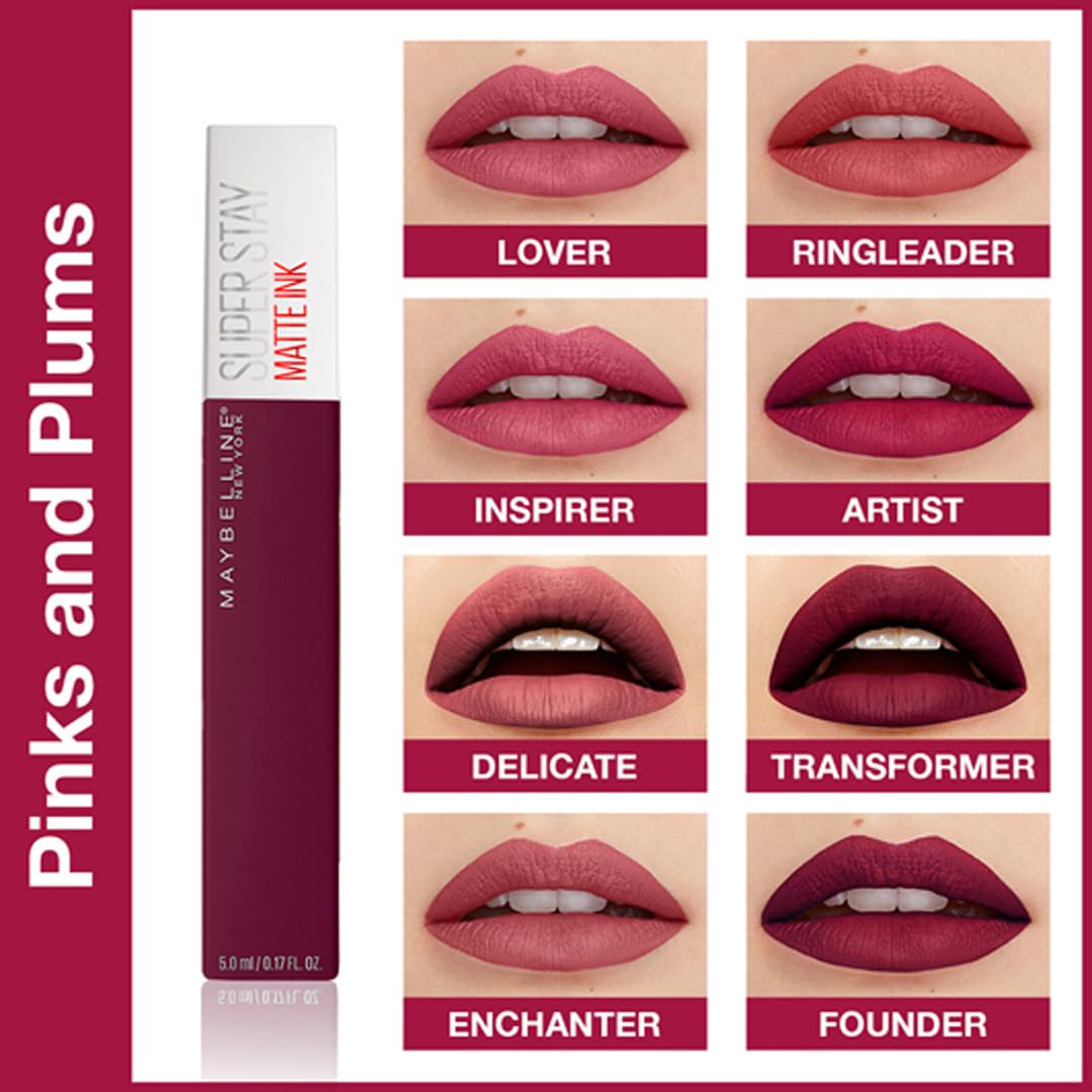 Maybelline New York Liquid Matte Lipstick, Long Lasting, 16hr Wear, Superstay Matte Ink, 50 Voyager, 5ml