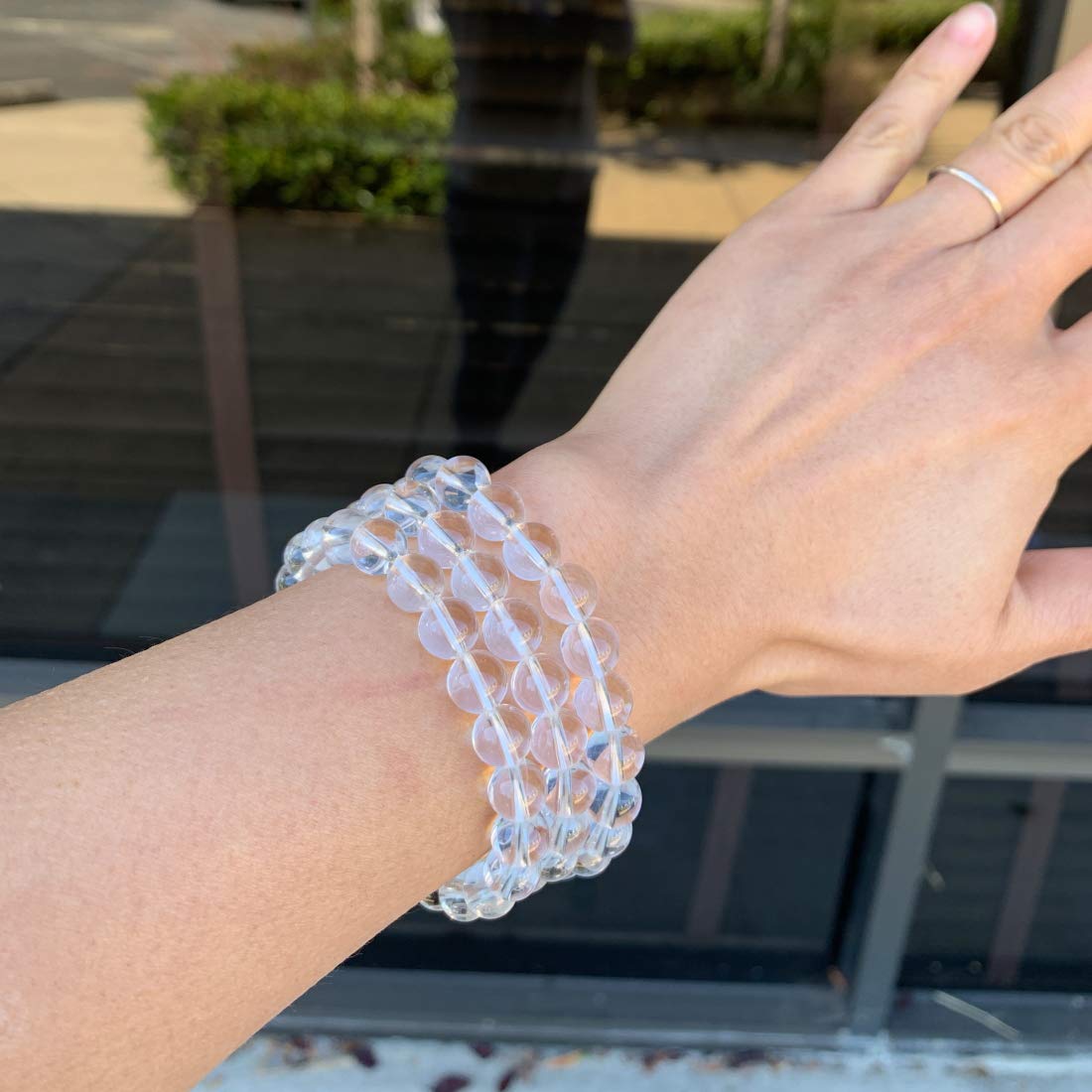 Adabele Natural Gemstone Bracelet 7.5 inch Stretchy Chakra Gems Stones 8mm (0.31") Beads Healing Crystal Quartz Women Men Girls Gifts (Unisex) Grade A Clear Crystal 7.5 Inches