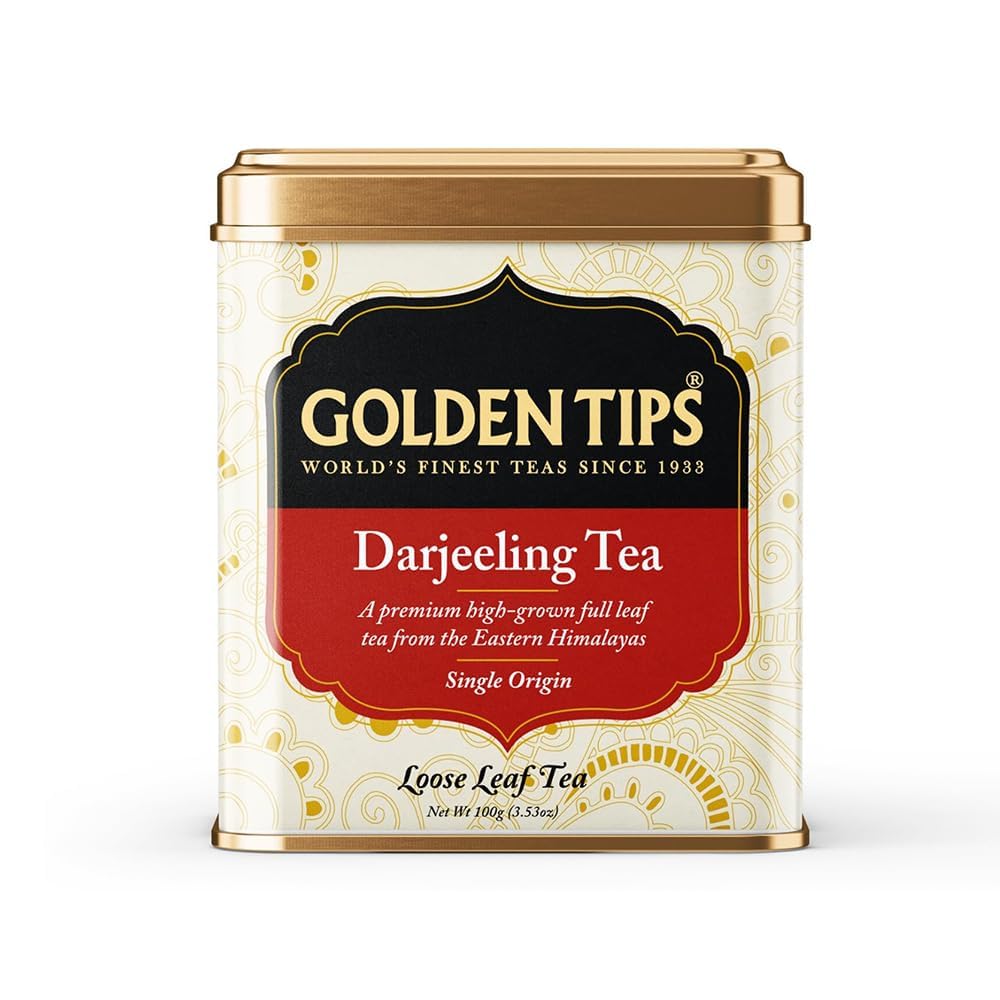 Golden Tips 100% Pure And Authentic Darjeeling Black Tea, Premium Loose-Leaf Tea, Rich Aroma & Delicate Flavor, (100 Gram, 50 cups)